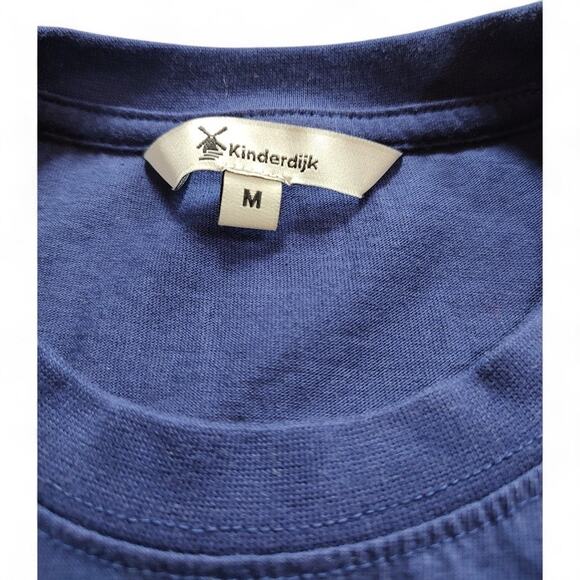 Kinderdijk Holland Windmill Short Sleeve‎ Blue T-Shirt Basic Embroidered Logo M - Picture 2 of 6